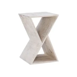 Washed Mango Wood Hourglass Accent Table-Kirkland's Home Outlet