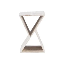 Washed Mango Wood Hourglass Accent Table-Kirkland's Home Outlet