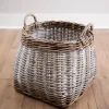 Washed Melanie Round Belly Wicker Basket-Kirkland's Home Online