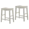 Washed Saddle Seat Counter Stools, Set Of 2-Kirkland's Home Discount