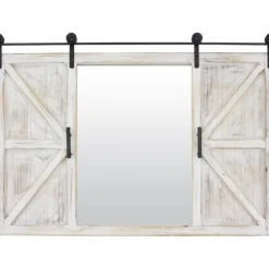 Washed Sliding Barn Door Wall Mirror-Kirkland's Home Clearance