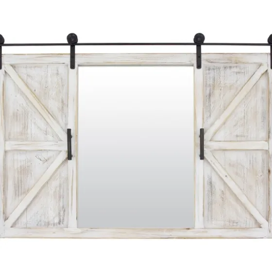 Washed Sliding Barn Door Wall Mirror-Kirkland's Home Clearance