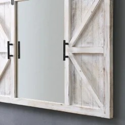 Washed Sliding Barn Door Wall Mirror-Kirkland's Home Clearance