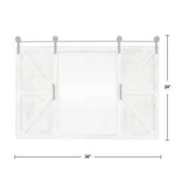 Washed Sliding Barn Door Wall Mirror-Kirkland's Home Clearance