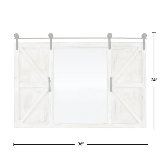 Washed Sliding Barn Door Wall Mirror-Kirkland's Home Clearance