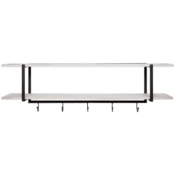 Washed Two Tier Metal And Wood Wall Shelf-Kirkland's Home Cheap