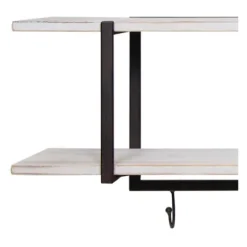 Washed Two Tier Metal And Wood Wall Shelf-Kirkland's Home Cheap