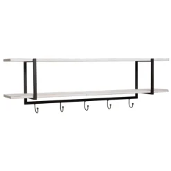 Washed Two Tier Metal And Wood Wall Shelf-Kirkland's Home Cheap