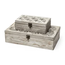 Washed Wood Boxes, Set Of 2-Kirkland's Home Online
