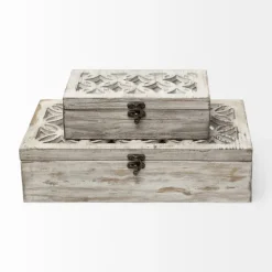 Washed Wood Boxes, Set Of 2-Kirkland's Home Online