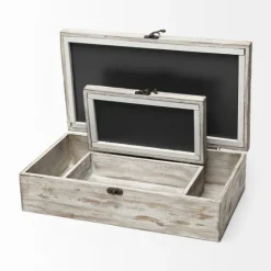 Washed Wood Boxes, Set Of 2-Kirkland's Home Online