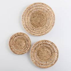 Water Hyacinth Basket Wall Plaques, Set Of 3-Kirkland's Home Best Sale
