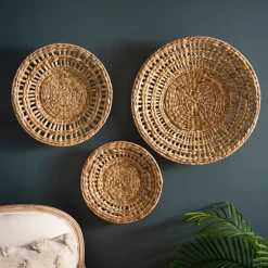 Water Hyacinth Basket Wall Plaques, Set Of 3-Kirkland's Home Best Sale