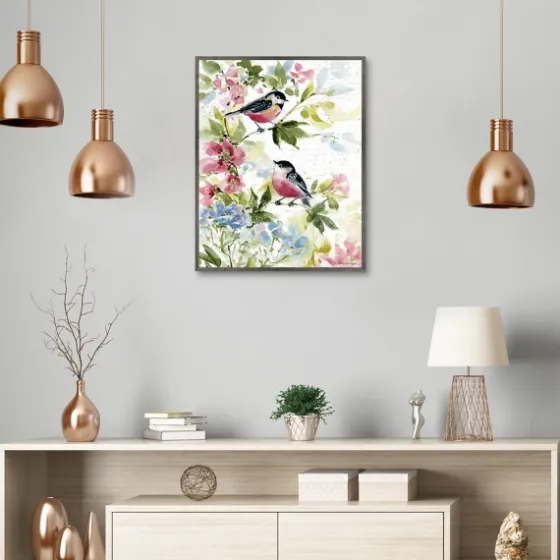 Watercolor Birds I Framed Canvas Art Print-Kirkland's Home Best Sale