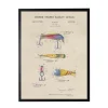 Watercolor Fish And Lure Patent Framed Art Print-Kirkland's Home New
