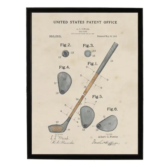 Watercolor Golf Club Framed Art Print-Kirkland's Home Cheap
