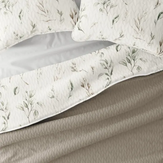 Watercolor Leaves Reversible 2-Pc. Twin Quilt Set-Kirkland's Home Outlet