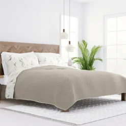 Watercolor Leaves Reversible 3-Pc. Queen Quilt Set-Kirkland's Home Store