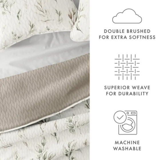 Watercolor Leaves Reversible 3-Pc. Queen Quilt Set-Kirkland's Home Store