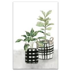 Watercolor Plaid Vase Canvas Art Print, 20X30 In.-Kirkland's Home Shop