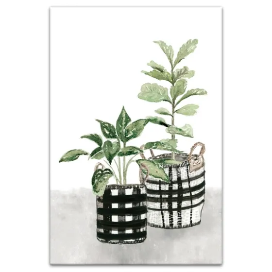 Watercolor Plaid Vase Canvas Art Print, 20X30 In.-Kirkland's Home Shop