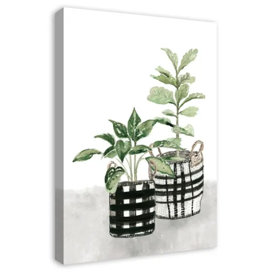 Watercolor Plaid Vase Canvas Art Print, 20X30 In.-Kirkland's Home Shop