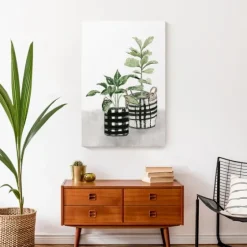 Watercolor Plaid Vase Canvas Art Print, 20X30 In.-Kirkland's Home Shop