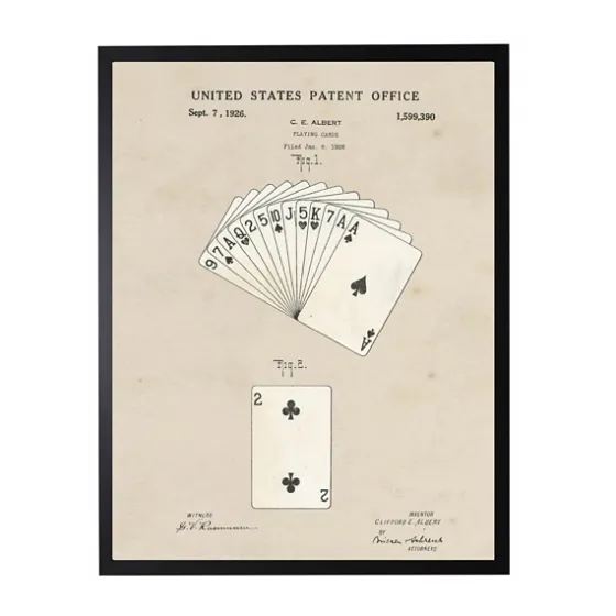 Watercolor Playing Cards Framed Art Print-Kirkland's Home New