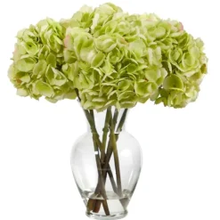 Watered Hydrangea Bouquet In Round Glass Vase-Kirkland's Home Cheap