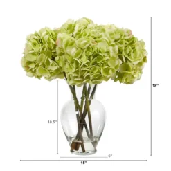 Watered Hydrangea Bouquet In Round Glass Vase-Kirkland's Home Cheap