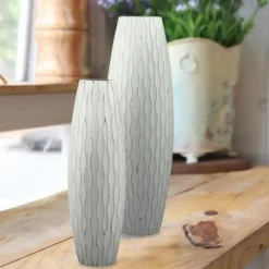 Wave Wood Vase, 16 In.-Kirkland's Home Outlet