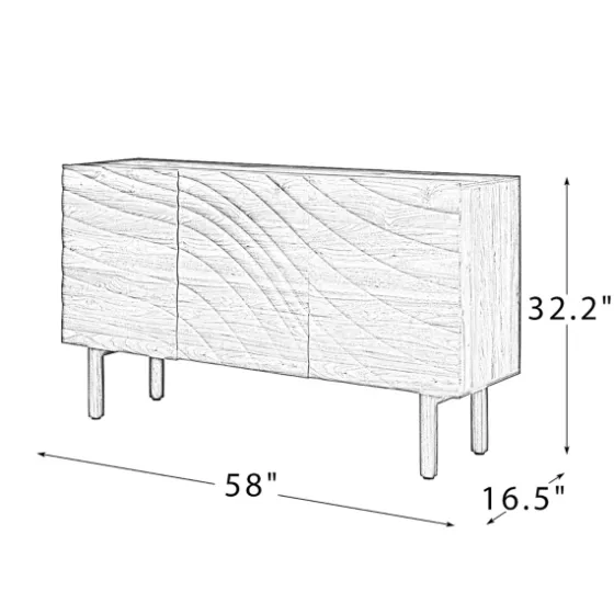 Wavy Wood 3-Door Sideboard Cabinet-Kirkland's Home Best