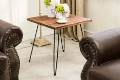 Weather Fir Wood And Hairpin Legs Accent Table-Kirkland's Home Cheap