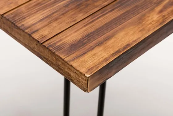 Weather Fir Wood And Hairpin Legs Accent Table-Kirkland's Home Cheap