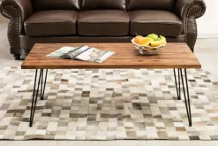 Weather Fir Wood And Hairpin Legs Coffee Table-Kirkland's Home Clearance