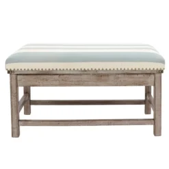 Weathered Blue And White Striped Bench-Kirkland's Home Best