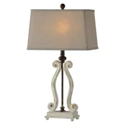 Weathered Cream Harp Table Lamps, Set Of 2-Kirkland's Home Fashion