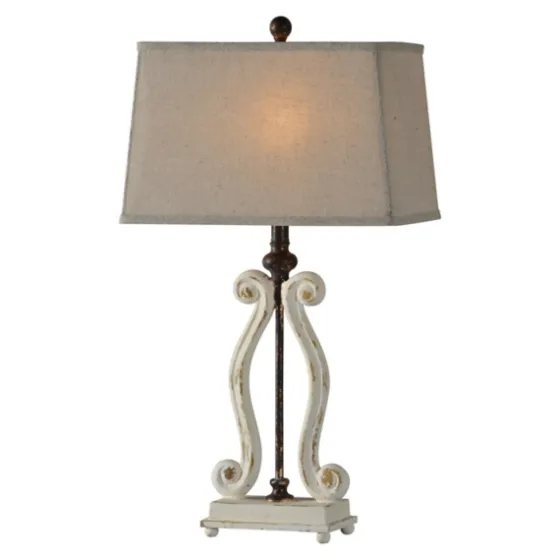 Weathered Cream Harp Table Lamps, Set Of 2-Kirkland's Home Fashion