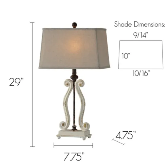 Weathered Cream Harp Table Lamps, Set Of 2-Kirkland's Home Fashion