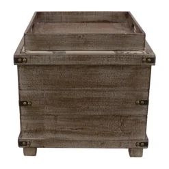 Weathered Square Seashell Storage Ottoman-Kirkland's Home New