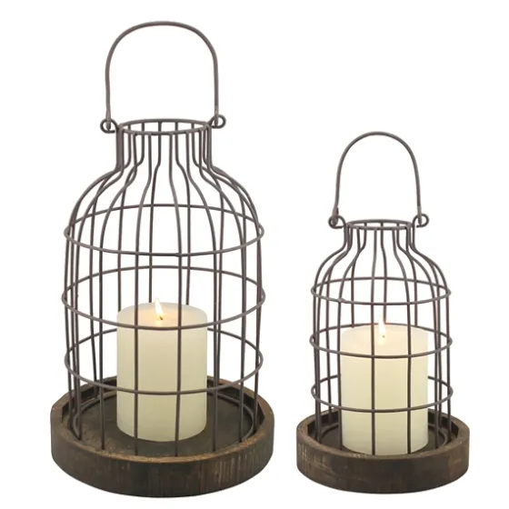 Weathered Wood And Metal Lanterns, Set Of 2-Kirkland's Home Hot