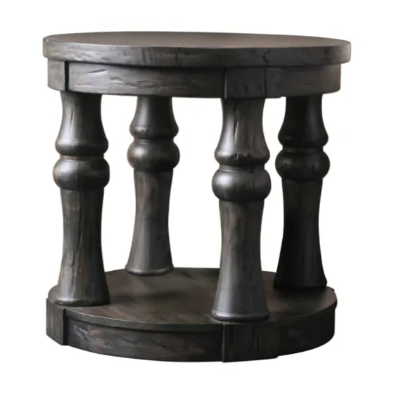 Weathered Wood Open Column Accent Table-Kirkland's Home Outlet