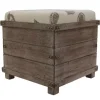Weathered Wood Seashell Storage Ottoman-Kirkland's Home Hot