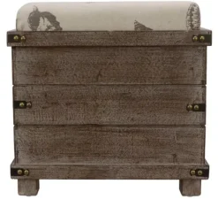 Weathered Wood Seashell Storage Ottoman-Kirkland's Home Hot