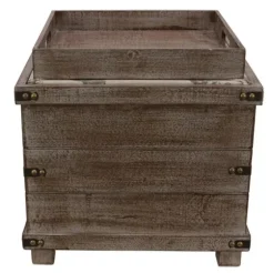 Weathered Wood Seashell Storage Ottoman-Kirkland's Home Hot