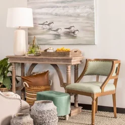 Weathered Wooden Trestle Console Table-Kirkland's Home Discount