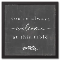 Welcome At This Table Black Framed Canvas Print-Kirkland's Home Shop