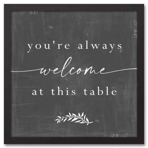Welcome At This Table Black Framed Canvas Print-Kirkland's Home Shop
