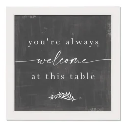 Welcome At This Table White Framed Canvas Print-Kirkland's Home Cheap