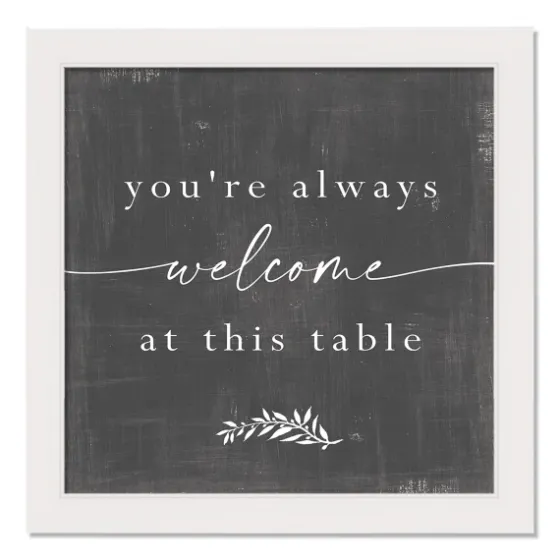 Welcome At This Table White Framed Canvas Print-Kirkland's Home Cheap